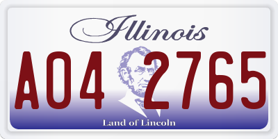 IL license plate A042765
