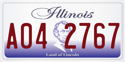IL license plate A042767