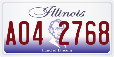 IL license plate A042768