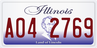 IL license plate A042769