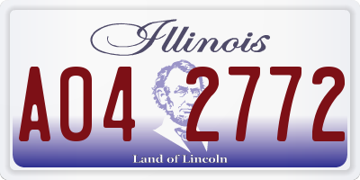 IL license plate A042772