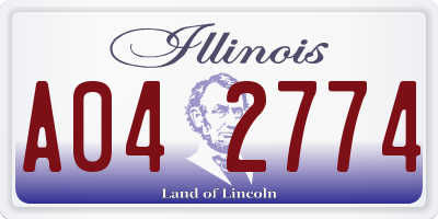 IL license plate A042774