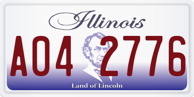 IL license plate A042776