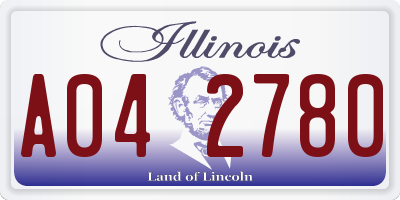 IL license plate A042780
