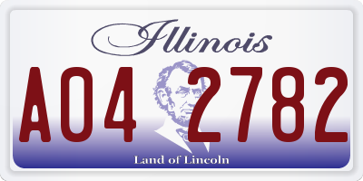 IL license plate A042782