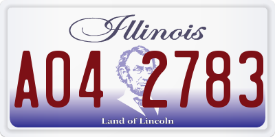 IL license plate A042783