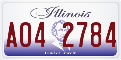 IL license plate A042784