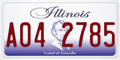 IL license plate A042785