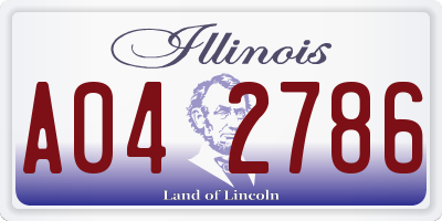 IL license plate A042786