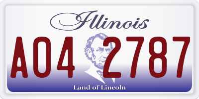 IL license plate A042787