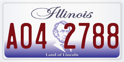 IL license plate A042788