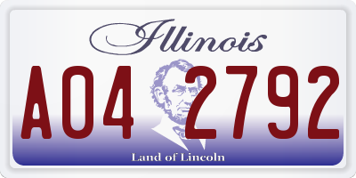IL license plate A042792