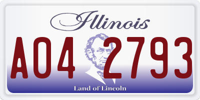 IL license plate A042793