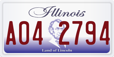 IL license plate A042794