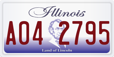 IL license plate A042795