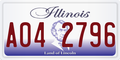 IL license plate A042796
