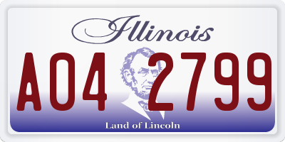 IL license plate A042799