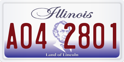 IL license plate A042801