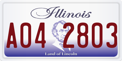 IL license plate A042803