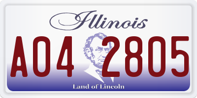 IL license plate A042805