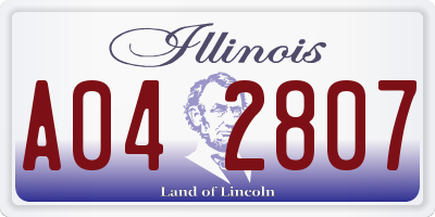 IL license plate A042807
