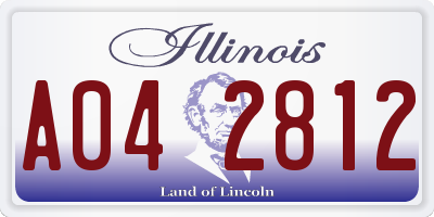 IL license plate A042812