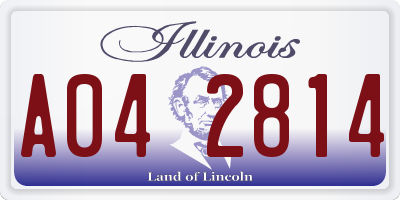 IL license plate A042814