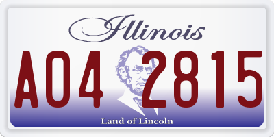 IL license plate A042815