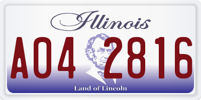 IL license plate A042816