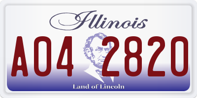 IL license plate A042820