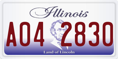 IL license plate A042830