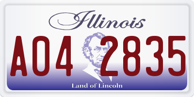 IL license plate A042835