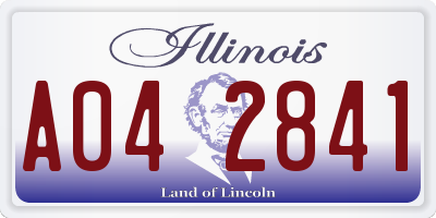 IL license plate A042841