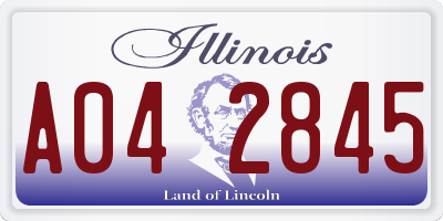 IL license plate A042845