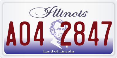 IL license plate A042847