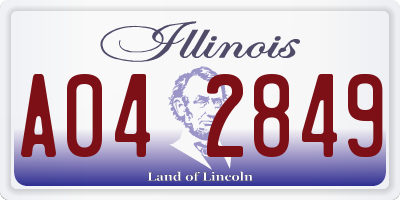 IL license plate A042849