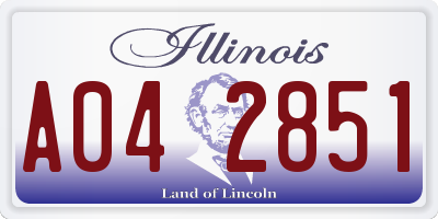 IL license plate A042851