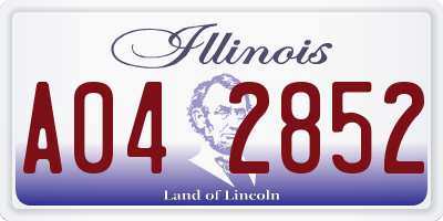 IL license plate A042852