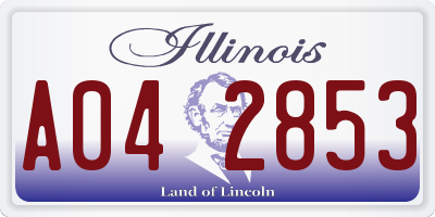 IL license plate A042853