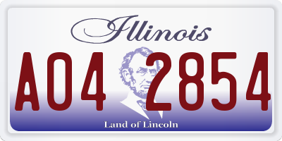IL license plate A042854