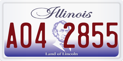 IL license plate A042855