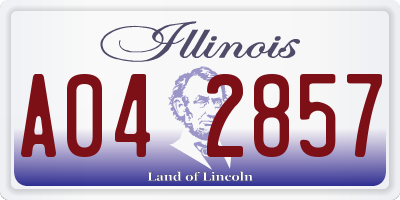 IL license plate A042857