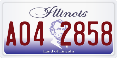IL license plate A042858