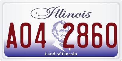 IL license plate A042860