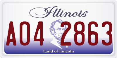 IL license plate A042863