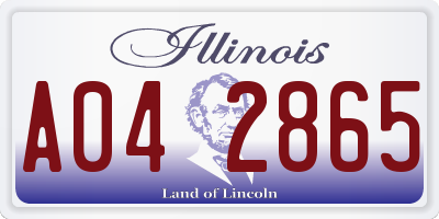 IL license plate A042865