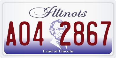 IL license plate A042867