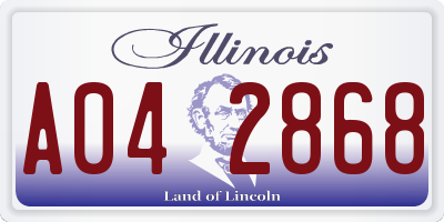 IL license plate A042868
