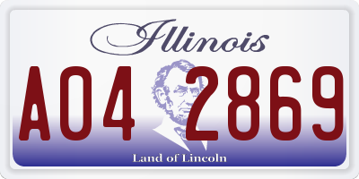 IL license plate A042869