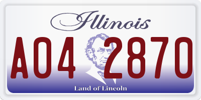 IL license plate A042870